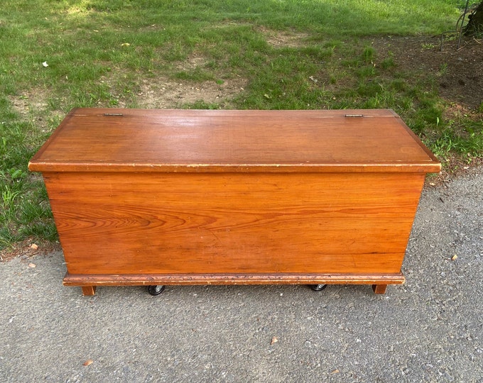 Vintage Pine Blanket Chest Wooden Blanket Chest Local Etsy