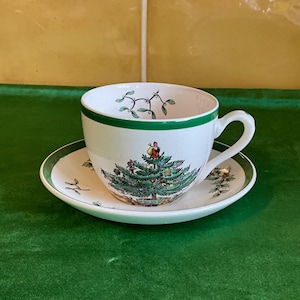 Vintage Spode Christmas Tree Tea Cup And Saucer ~ Spode England China ~ Christmas Tea Cup And Saucer ~ Spode Tea Cup ~ Christmas China
