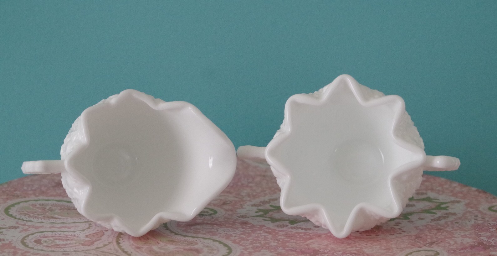 Vintage Creamer & Sugar Fenton Glass Fenton Creamer and Etsy
