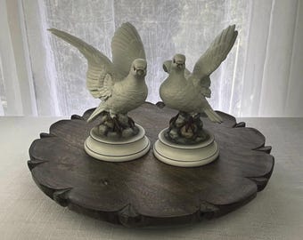 Vintage Pair of White Dove by Andrea Sadek Porcelain 9
