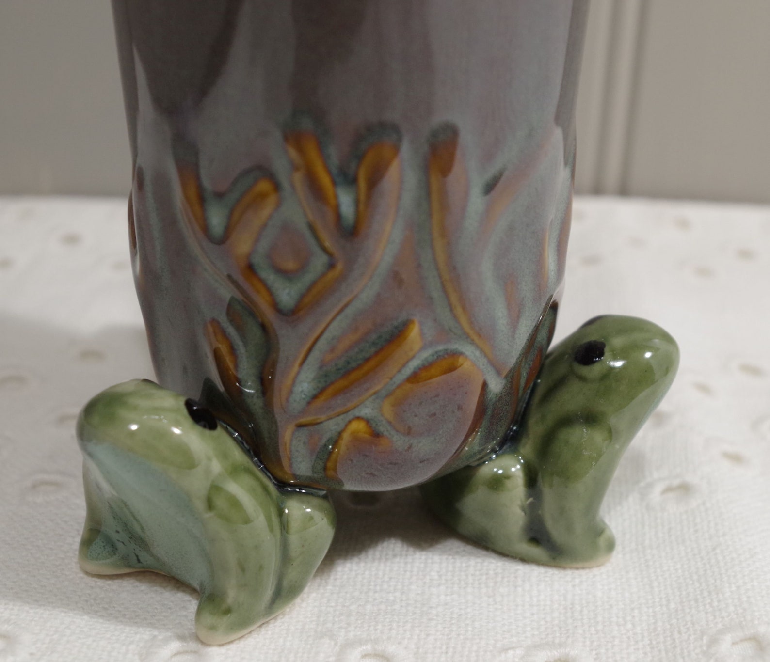 Vintage Majolica Frog Vase Majolica Frog Vase Frog Trio - Etsy