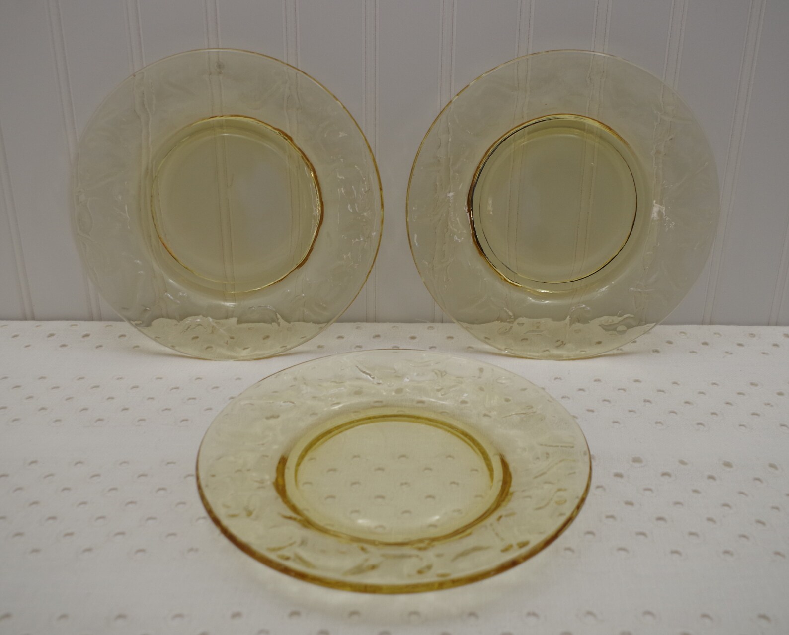 Vintage Yellow Glass Plates Set of 6 Dessert Plate Etsy