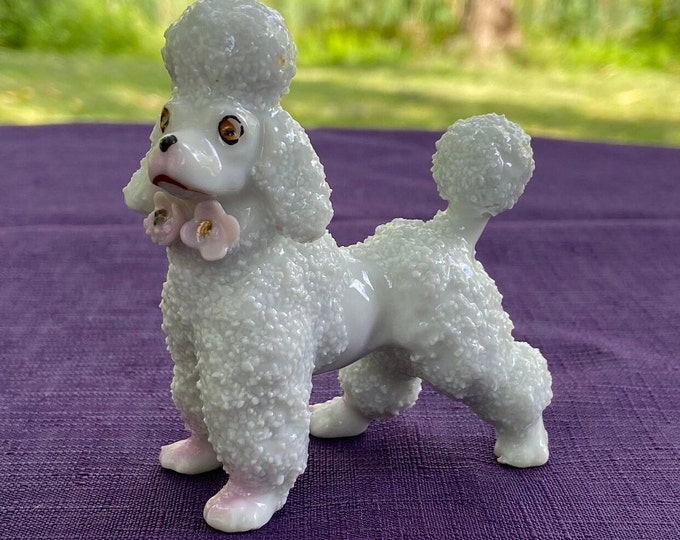Vintage Poodle Figurine Spaghetti Poodle Figurine Porcelain Poodle