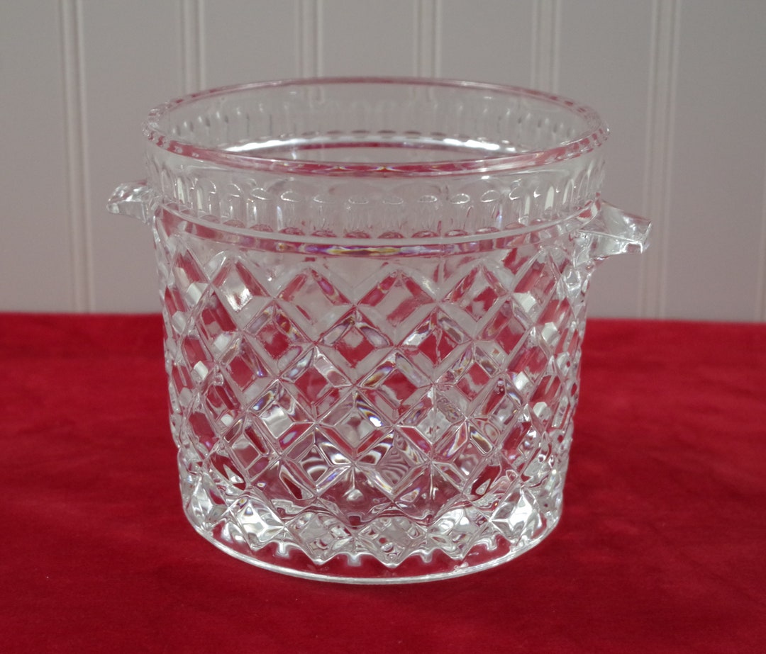 Ice Bucket Vintage Crystal Ice Bucket 24 Lead Crystal Made in USA