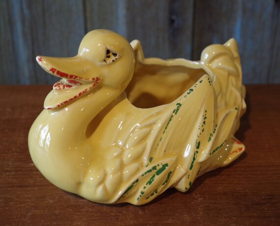 Indoor Planters Vintage Brush McCoy Pottery Yellow Duck Planter