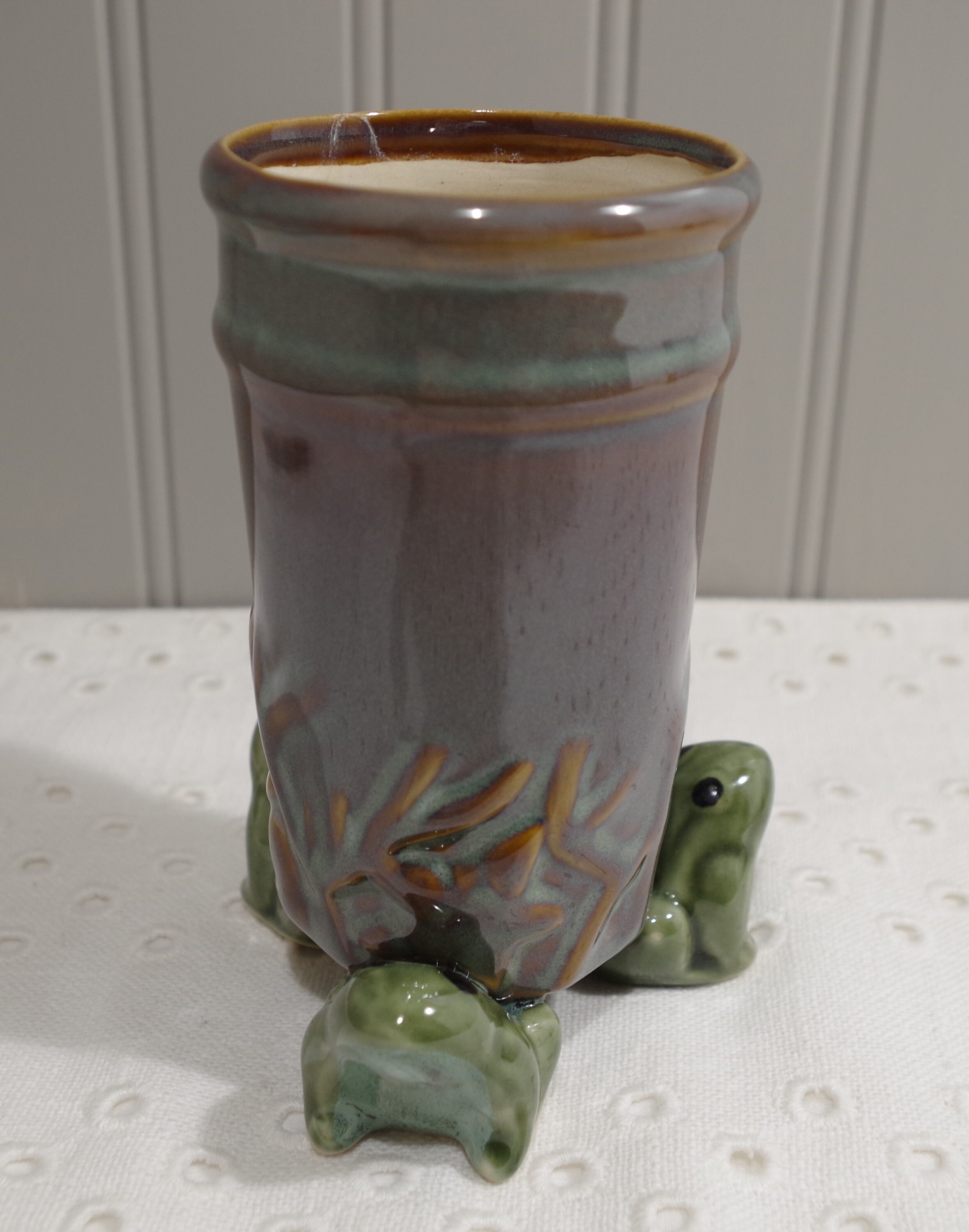Vintage Majolica Frog Vase Majolica Frog Vase Frog Trio Etsy