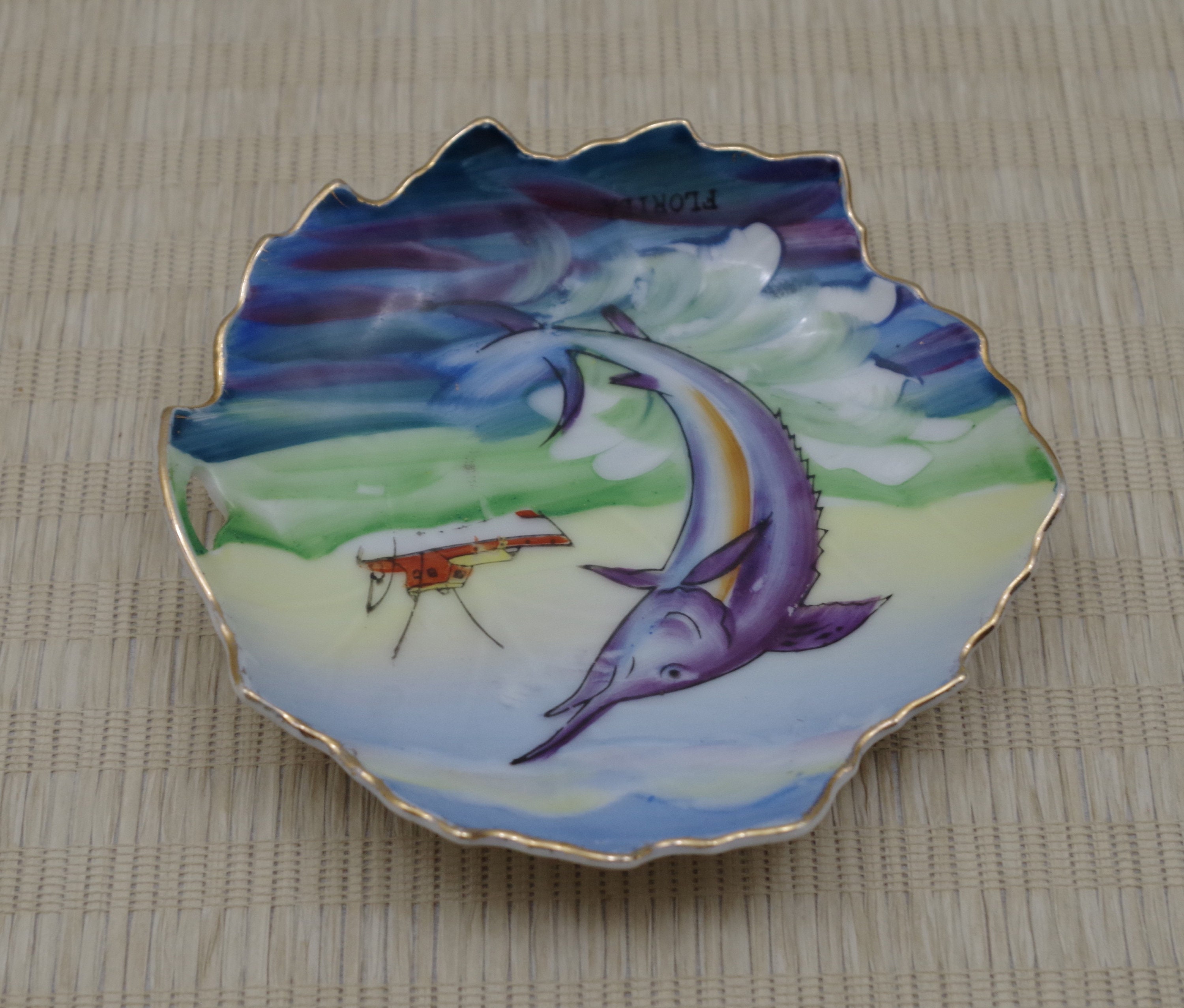 Swordfish Vintage Swordfish Plate Souvenir Florida Plate Etsy