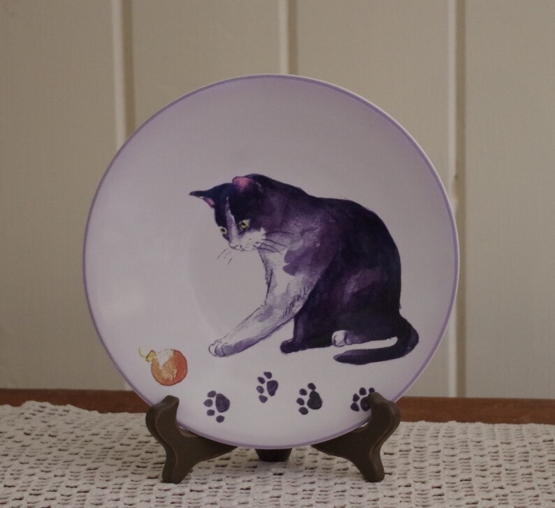 Vintage Cat Plate Set Of 4 Cat Plates Casa Moda Paw Etsy
