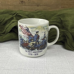 Vintage 200th Anniversary Of The United States Bicentennial 1776-1976  George Washington Crossing The Delaware River Mug ~ Made In Japan