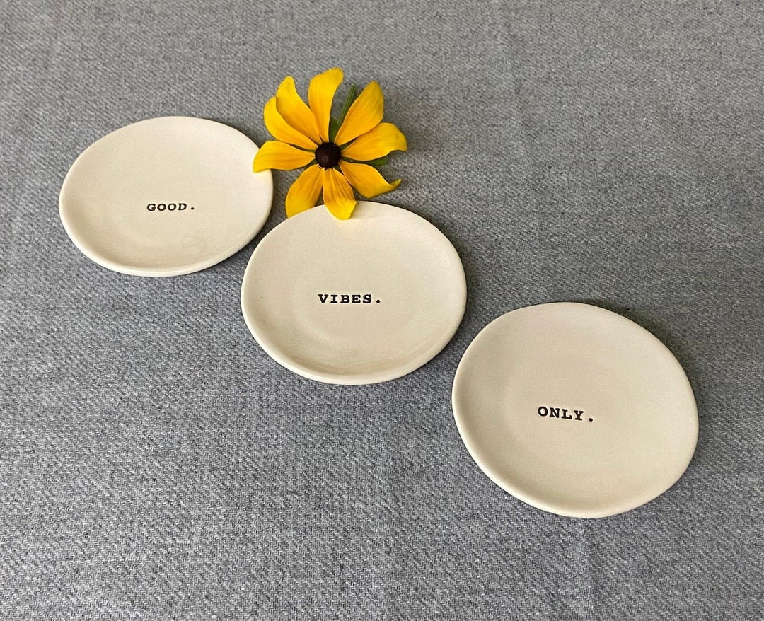 Vintage Rae Dunn 4 Ceramic Plates Rae Dunn Artisan Collection by