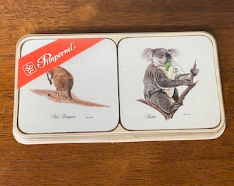 Vintage Pimpernel Australian Animals Coasters ~ Only Available In Australia ~ Set Of 6 Australia Coasters ~ Australia Souvenir ~ Australia