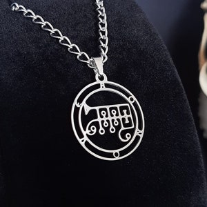 Colgante de Ronove, collar de Ronove, collar de bruja, Ars Goetia, sello de Ronove, joyería satánica, demoníaca, gótica, Satanás, malvada, oscura