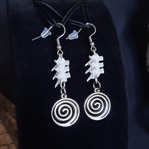 Spiral Earrings, Rattlesnake Vertebrae Earrings, Bone Earrings, Real Bone Earrings, Vertebrae Earrings,  Bone Jewelry