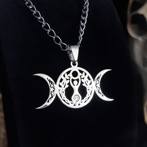 Moon Goddess Pendant, Wiccan Pendant, Goddess Pendant, Witch Necklace, Wicca, Triple moon Pendant, Moon Necklace, Moon Goddess, Magic