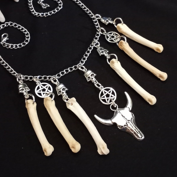 Gothic Necklace, Bone Necklace, Bone Jewelry, Witch Necklace, Skull Necklace, Gothic Jewelry, Gothic Bone Necklace, Wiccan Necklace