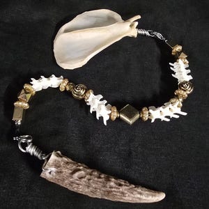 Péndulo de asta, péndulo de hueso, brujería, espíritus del bosque, magia negra, adivinación, chamanismo, herramientas para altar de bruja, wicca, pagano