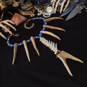 Bone Necklace, Bone Jewelry, Antler Necklace, Real Bone Necklace, Real Bone Jewelry, Witch Necklace, Wiccan Necklace, Antler jewelry,