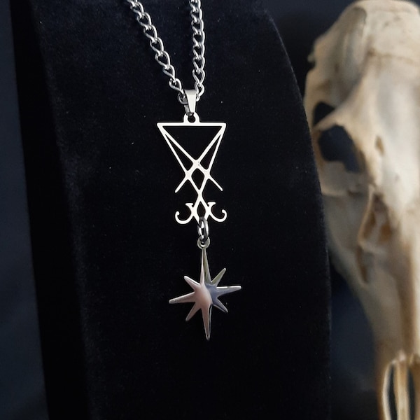 Lucifer Morningstar, Lucifer Pendant, Witch Necklace, Sigil Of Lucifer, Satanic Necklace, Demonic, Gothic, Satan, Occult Necklace, Witch