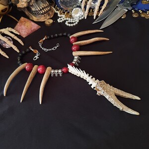 Gothic Necklace, Bone Necklace, Witch Doctor, Antler Necklace, Real Bone Necklace, Viking Jewelry, Skull Necklace, Viking Necklace
