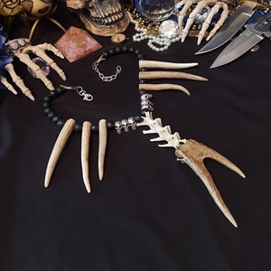 Gothic Necklace, Bone Necklace, Bone Jewelry, Antler Necklace, Real Bone Necklace, Real Bone Jewelry,  Skull necklace, Viking Necklace