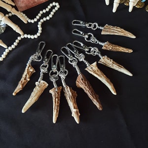 Deer Antler Keychain, Antler Key Chain, Antler Keychain, Bone Keychain, Purse Accessories, Keychains For Men, Wiccan Keychain