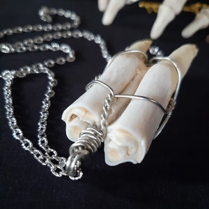 Shaman Necklace, Tribal Necklace, Viking Pendant, Costume Jewelry, Real Bone Jewelry, Zombie, Witch Necklace, Halloween, Ritual Jewelry