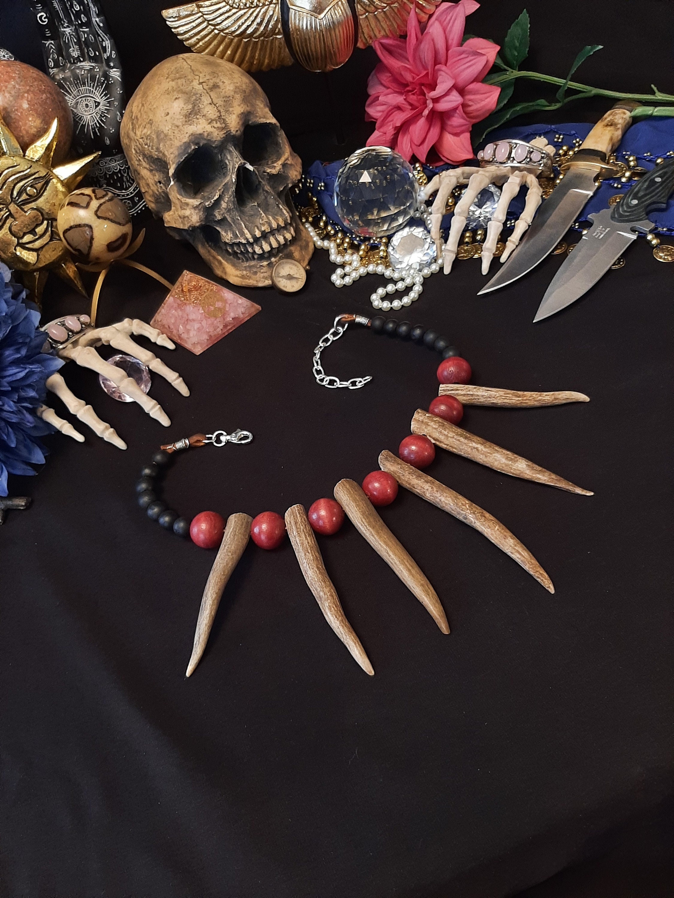 Bone Necklace, Bone Jewelry, Deer Antler Necklace, Antler Jewelry Bone Necklace, Bone Jewelry, Deer Antler Necklace, Antler Jewelry