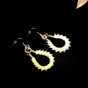 Small Rattlesnake Bone Earrings, Bone Jewelry, Bone Hoop Earrings, Vertebrae Earrings, Snake Bone Earrings, Goth Earrings, Witch, Gothic