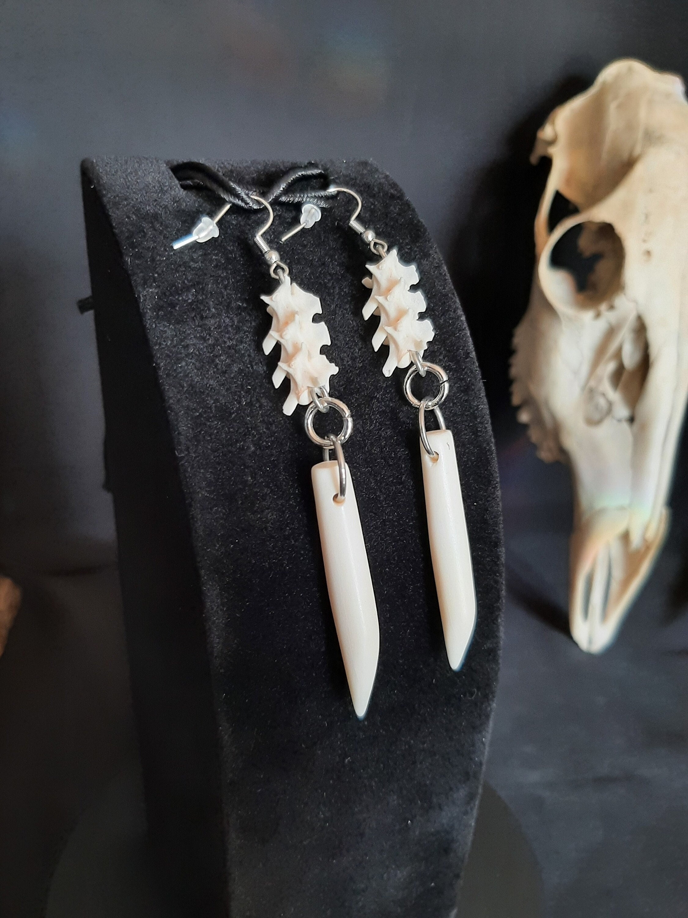 White bone earrings discount