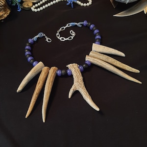 Halloween Necklace, Bone Necklace, Bone Jewelry, Antler Necklace, Real Bone Necklace, Real Bone Jewelry, Shaman Necklace, Wiccan Necklace