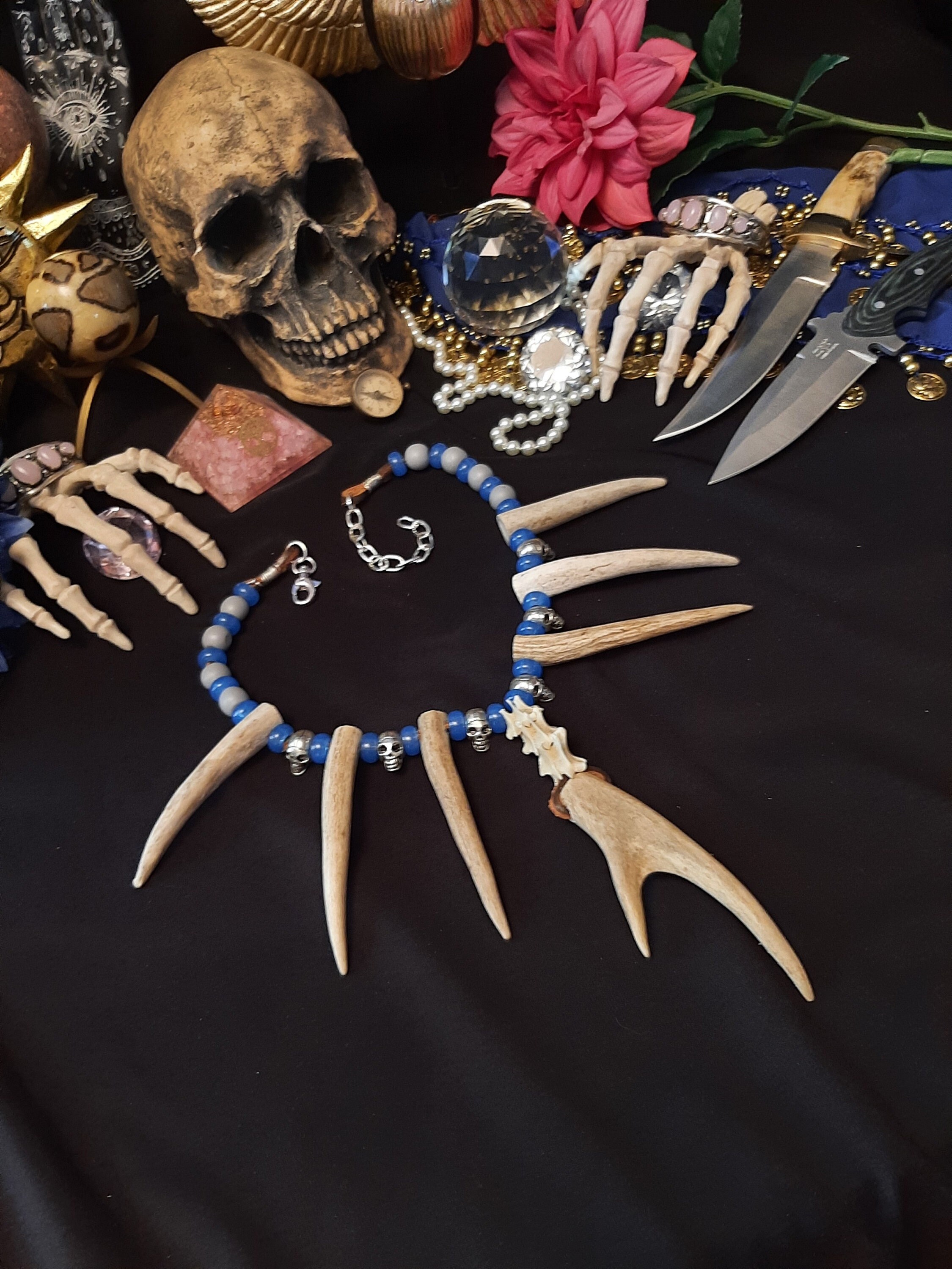 【リアルBone:Necklace＝ハンドメイド製】 Bone Necklace, Bone Jewelry, Antler Necklace, Real Bone Necklace