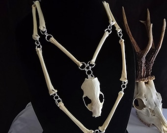 Mink Skull Necklace, Skull Necklace, Bone Necklace, Bone Jewelry, Gothic Necklace, Real Skull Necklace, Wiccan Necklace, Skull Jewelry