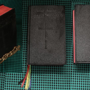 Saint Joseph Daily Catholic Missal 1961 Confraternity Version Prayer Book Vintage English Latin Mass H Hoever New Code of Rubics Good Copy
