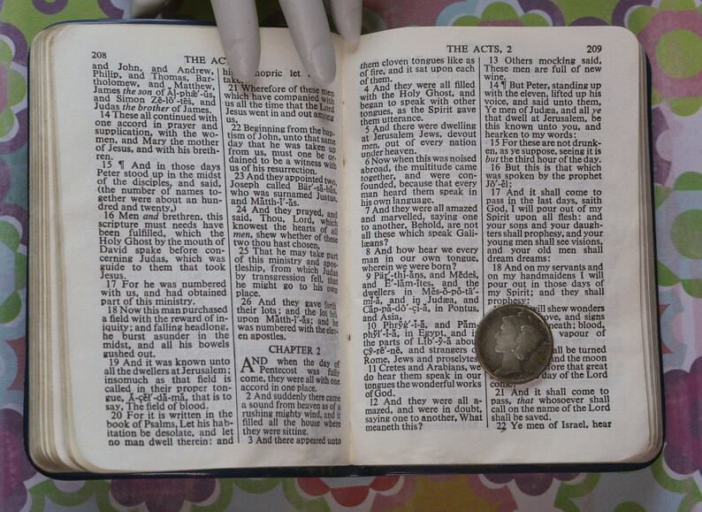 New Testament Pocket Bible Tiny Blue Vintage Holy Book King James KJV