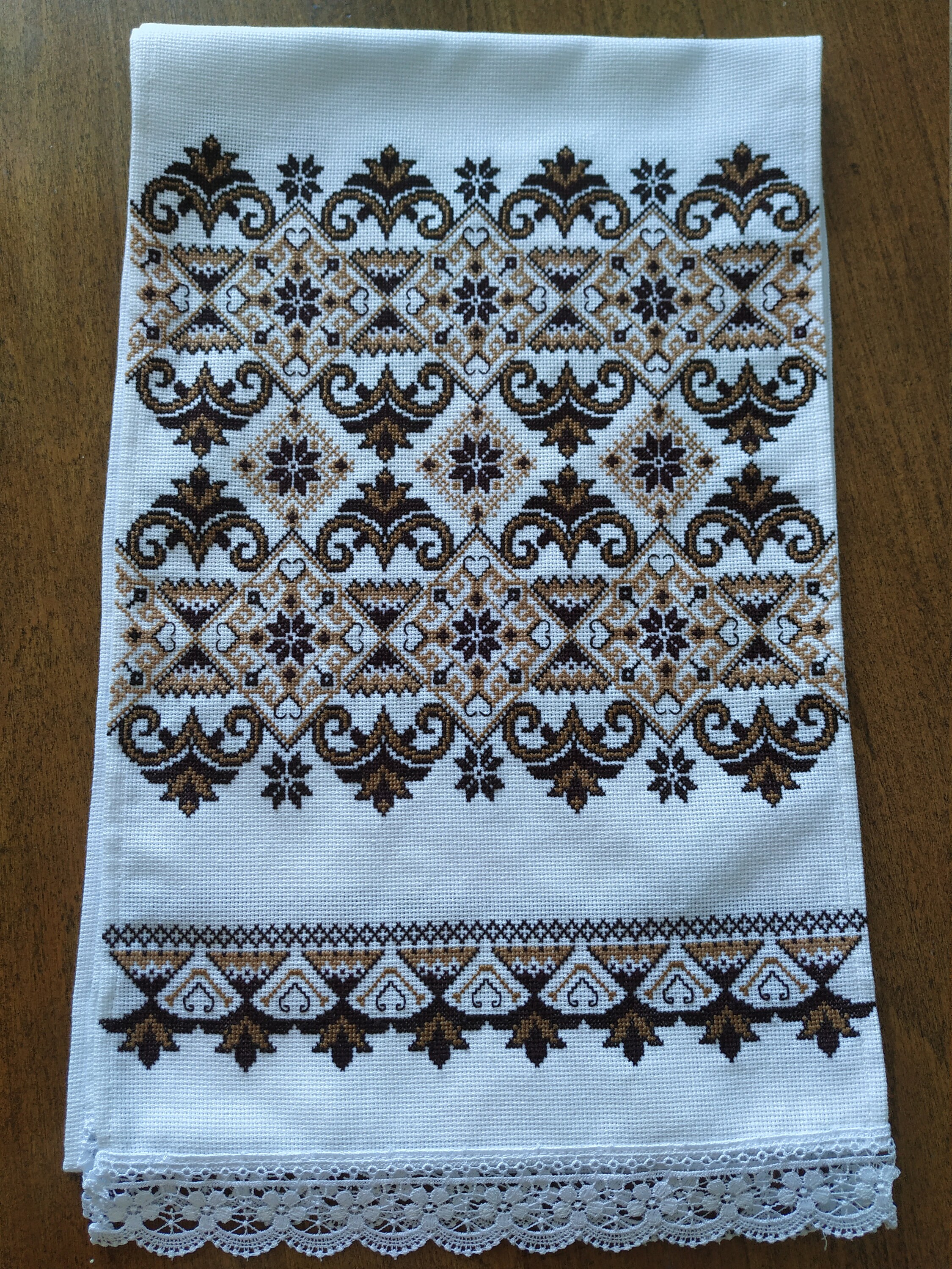 Towel embroidered with a cross wedding towel Etsy