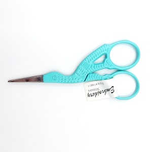 Blue Stork Embroidery Scissors - Small Sewing or Embroidery Scissors