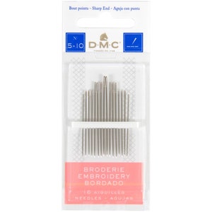 Sizes 5-10 DMC Embroidery Needles