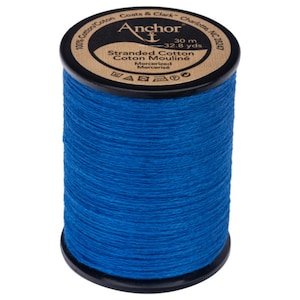 Large Spool 32.8 yd - 0132 Cobalt Blue Medium Anchor 6-Strand Embroidery Floss