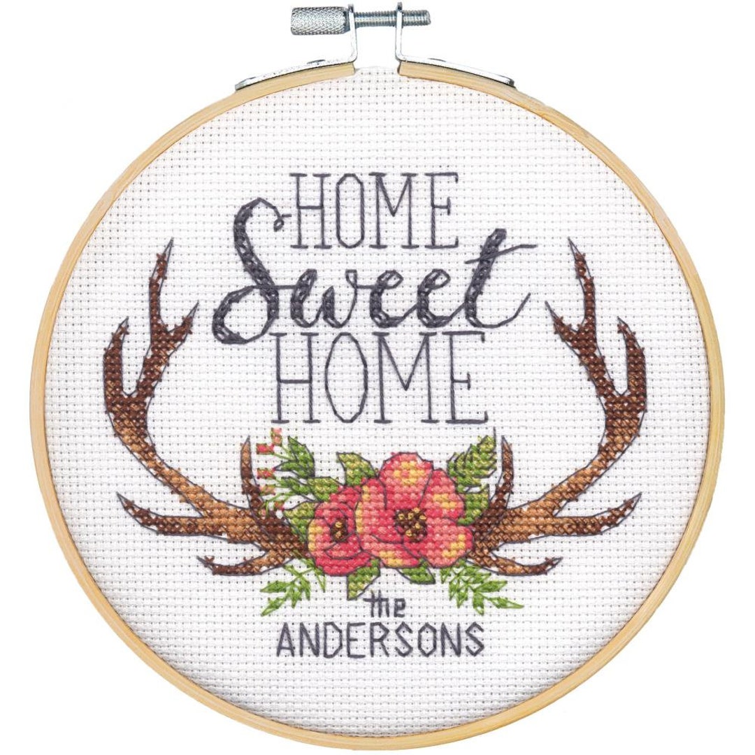 Kit Counted Cross Stitch Home Sweet Home Personalized Rustic Design Etsy