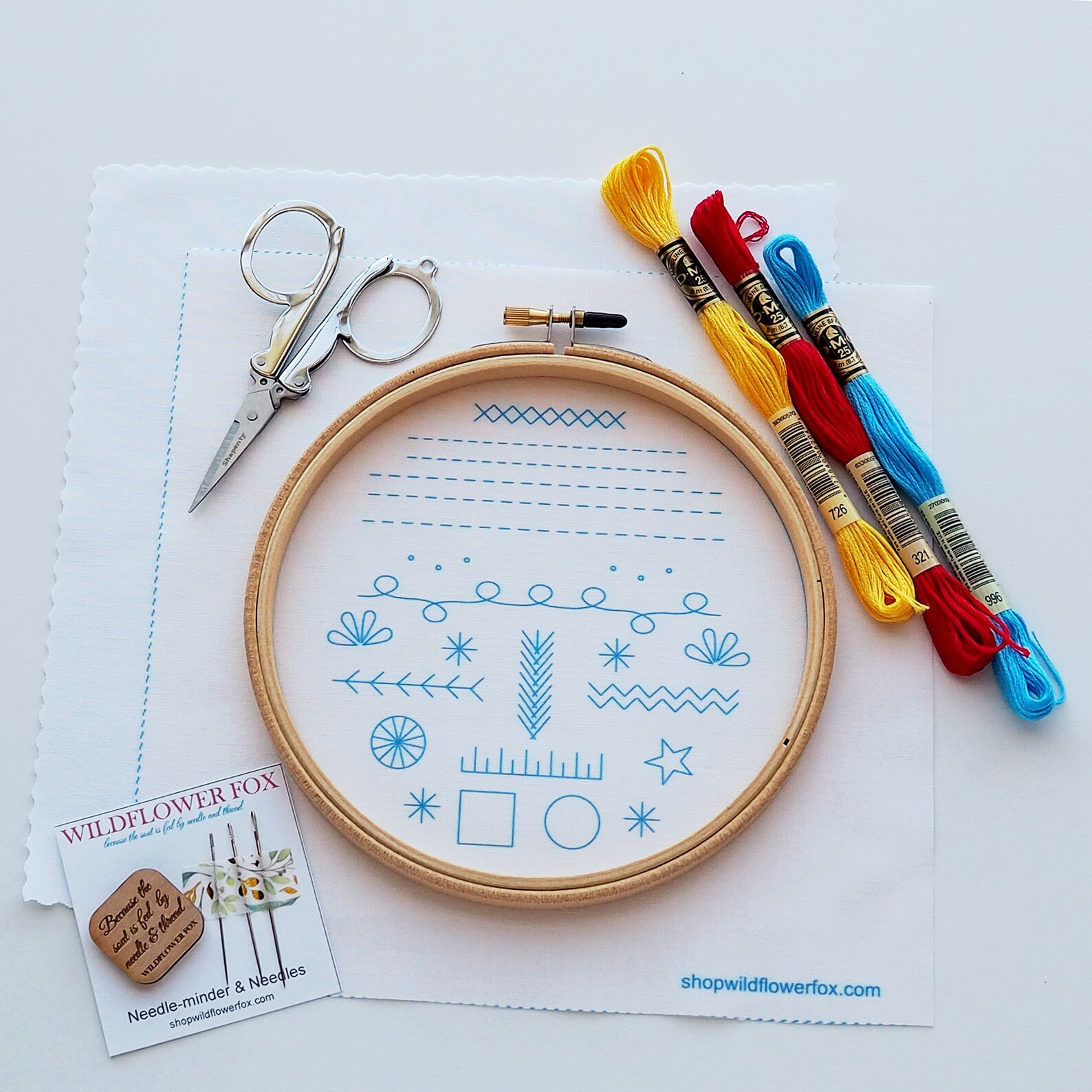 Beginners Hand Embroidery Starter Kit With Stitch Sampler Etsy