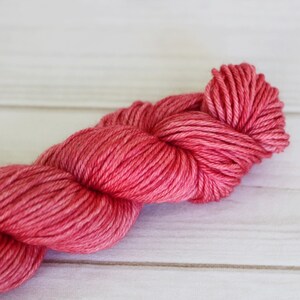 Hand Dyed Yarn Rhubarb Luxury Worsted image 1