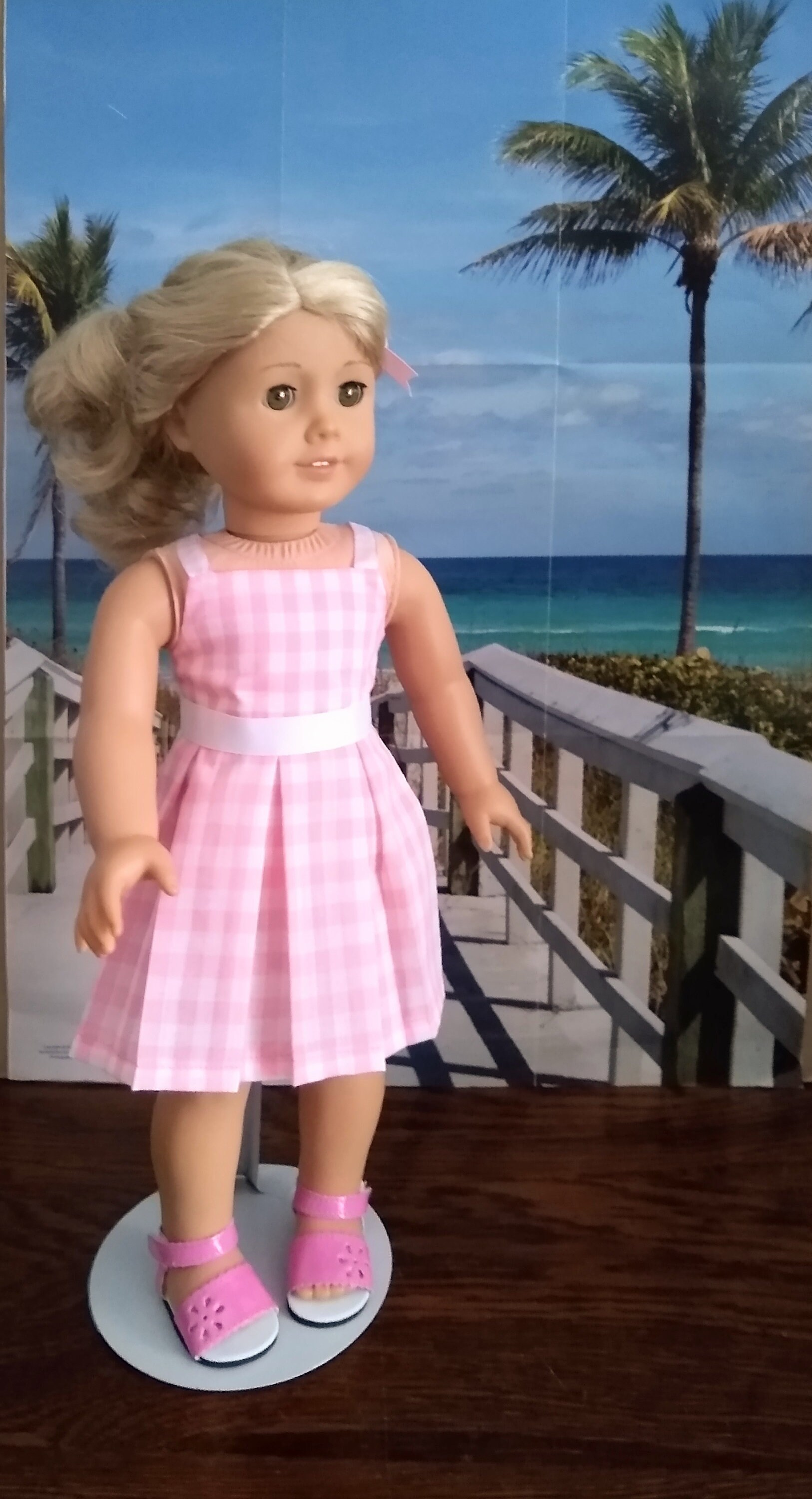 open lace back dress Girls' Barbie Movie Perfect Day Pink Gingham Dress main image 1