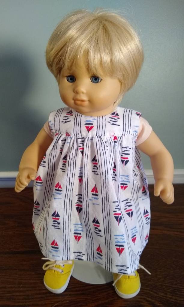 Sailboat Print dress for Bitty Baby Size Doll. B246 Etsy