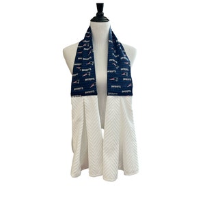 NFL Patriots Fabric Kitchen Scarf, Kitchen Boa, Kitchen Towel, Gift for Foodies, Tailgating, Housewarming, Chefs, Wine lovers, BBQ