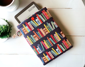 Rifle Paper Co Curio Book Club Fabric sleeve for the BASIC Kindle, 8, 10, 11 and Kindle Paperwhite, Pouch, Ereader, Case, Cover, Snap Pocket