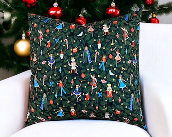 Rifle Paper Co Holiday Classics - Nutcracker - Canvas Fabric Pillow Cover