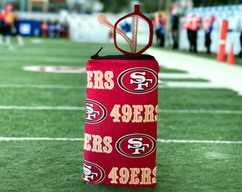 NFL San Francisco 49er's Fabric Eyeglass Case, Cover, Zip Pocket, Soft Eyeglass Case, Padded Eyeglass Case
