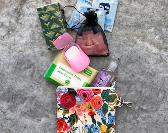 Rifle Paper Co. Floral Emergency Kit: Travel Hygiene Purse Pack