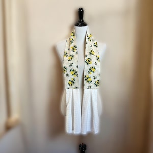 Rifle Paper Co Citrus Blossom Lemon Fabric Kitchen Scarf, Kitchen Boa, Kitchen Towel, Gift for Foodies, Wedding, Housewarming, Chefs,