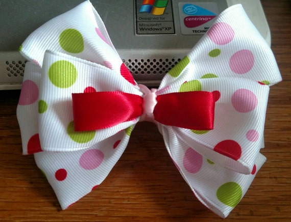 Easter Colored Polka Dot Hair Bow Etsy